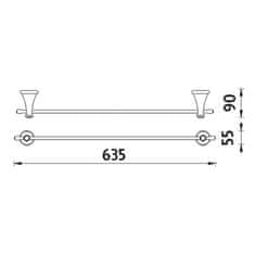 NIMCO Lada LA 19061-80 Držiak na uteráky, 64 cm staromeď - Nimco