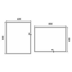 NIMCO Séria 13000 ZP 13002 LED zrkadlo 600x800 rám hliníkový - Nimco