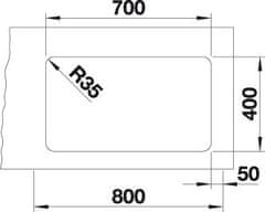 BLANCO ETAGON 700-U 524270 jednodrez bez odkvapu hodvábny lesk drez pod dosku - Blanco