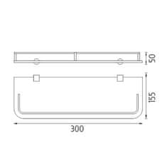 NIMCO Bormo BR 11091AX-30-26 Polica s ohrádkou, 30 cm chróm - Nimco