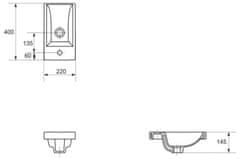 CERSANIT SET 888 LARA COMO 40 cm, skrinka s umývadlom, šedá S801-189 - Cersanit