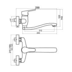 NOVASERVIS Drezová umývadlová batéria 150mm Titania IRIS New chróm 94470,0 - Novaservis