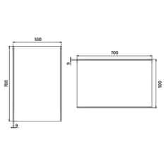 NIMCO Séria 9000 ZP 9001 LED zrkadlo 500x700 rám hliníkový - Nimco