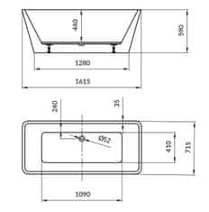 CERSANIT CREA S301-299 Vaňa voľne stojaca 162x72, biela - Cersanit