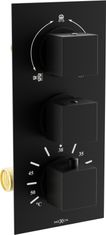 Mexen CUBE Black spr./vaňová batéria-termostatická 77503-70 - MEXEN