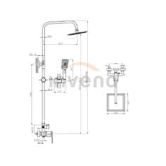 Invena MIDNIGHT AU-35-D14-V Sprchový set s batériou, zlato-čierna - Invena