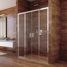 Mereo Lima sprchové dvere zasúvacie, štvordielne, 150x190, chróm, sklo číre 6 mm CK80453K - Mereo
