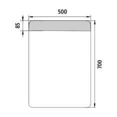 NIMCO Séria 23000 ZP 23001 LED zrkadlo 500x700 rám hliníkový - Nimco