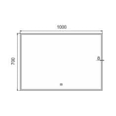 NIMCO Séria 13000 ZP 13004V LED zrkadlo 1000x700 s dotykovým senzorom rám hliníkový - Nimco