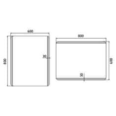 NIMCO Séria 17000 ZP 17002 LED zrkadlo 600x800 rám hliníkový - Nimco