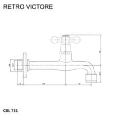 Mereo Retro Viktória nástenný kohútik M-CBL731 - Mereo