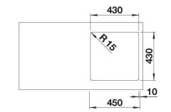BLANCO SOLIS 400 IF 526118 jednodrez nerez kartáčovaný drez vstavaný/do roviny - Blanco