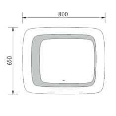 NIMCO Séria 7000 ZP 7001-S LED zrkadlo so senzorom 650x800 rám hliníkový - Nimco