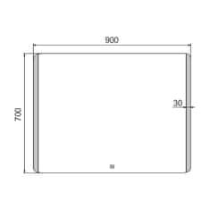 NIMCO Séria 17000 ZP 17019V LED zrkadlo 900x700 s dotykovým senzorom rám hliníkový - Nimco