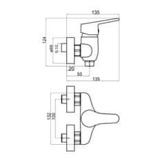 NOVASERVIS Sprchová batéria bez príslušenstva 100mm Titan IRIS New chom 94464/1,0 - Novaservis