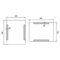 NIMCO Séria 18000 ZP 18002 LED zrkadlo 600x800 rám hliníkový - Nimco