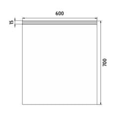 NIMCO Séria 8000 ZP 8002 LED zrkadlo 600x700 rám hliníkový - Nimco