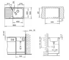 Teka TEKA Classic Max Nerezový drez 1B1D 86 L+EM56440T 11119201 - Teka