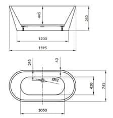 CERSANIT CREA S301-300 Vaňa voľne stojaca 160x75, biela - Cersanit