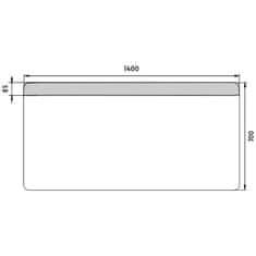 NIMCO Séria 23000 ZP 23008 LED zrkadlo 1400x700 rám hliníkový - Nimco