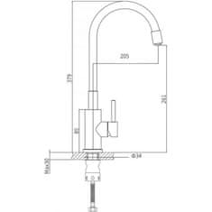 Mexen Mexen Flex Drezová batéria, chróm-biela 670900-02 - MEXEN