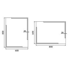 NIMCO Séria 14000 ZP 14002 LED zrkadlo 600x800 rám hliníkový - Nimco