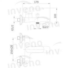 Invena SIROS BW-90-004-A Vaňová batéria, čierna - Invena