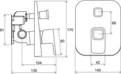 Ravak TD 065.00 Podomietková s prepínačom pre R-box X070070 - Ravak