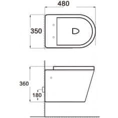 Mexen RICO BLACK RIMLESS závesný klozet DUROPLAST 30721070 - MEXEN