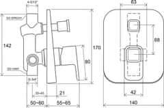 Ravak TD 061.00 Podomietková s prepínačom X070068 - Ravak