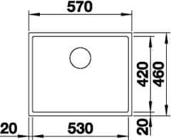 BLANCO CLARON XL 60-U 521596 jednodrez nerez hodvábny lesk drez pod dosku - Blanco