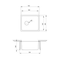 Deante DEANTE EGERIA ZPE_010A Jednodrez 380x440x200, nerez, vstavaný - Deante