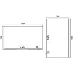 NIMCO Séria 12000 ZP 12006 LED zrkadlo 1200x700 rám hliníkový - Nimco