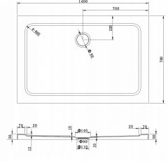 Mexen Sprchová vanička 70x140 40107014 - MEXEN