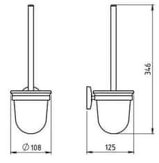 NOVASERVIS WC kefa Metalia 1 chróm 6133,0 - Novaservis