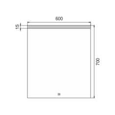 NIMCO Séria 8000 ZP 8002V LED zrkadlo 600x700 s dotykovým senzorom rám hliníkový - Nimco