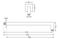 Mexen rameno 38cm 79114-00 chróm - MEXEN