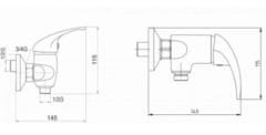 NOVASERVIS Sprchová batéria bez príslušenstva 100 mm Metalia 55 chróm 55165/1,0 - Novaservis