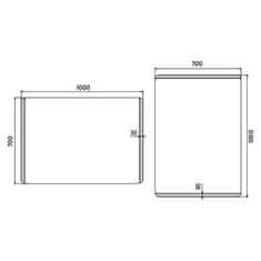 NIMCO Séria 17000 ZP 17004 LED zrkadlo 1000x700 rám hliníkový - Nimco