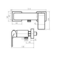 NOVASERVIS Sprchová batéria bez príslušenstva 150 mm SHARP chróm 37061/1,0 - Novaservis