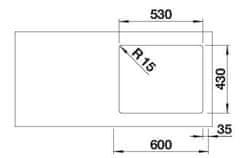 BLANCO SOLIS 500 IF 526123 jednodrez nerez kartáčovaný drez vstavaný/do roviny - Blanco
