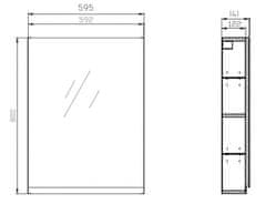 CERSANIT MODUO Zrkadlová skrinka 60, biela S929-018 - Cersanit