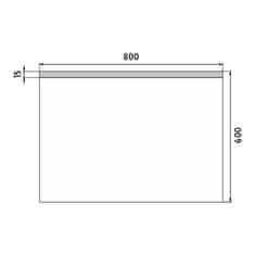 NIMCO Séria 8000 ZP 8003 LED zrkadlo 800x600 rám hliníkový - Nimco