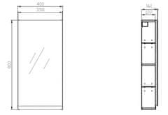 CERSANIT MODUO Zrkadlová skrinka 40, sivá S590-031 - Cersanit
