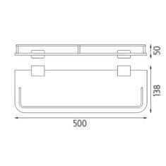 NIMCO Kibo Ki 14091AX-50-26 Polica s ohrádkou, 50 cm chróm - Nimco