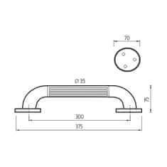 NIMCO Madlo BM 1035-05 Madlo plastové 300x35 mm biela - Nimco