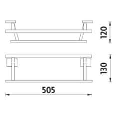 NIMCO Keira KE 22046D-26 Držiak na uteráky dvojitý, 51 cm chróm - Nimco