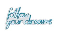 ASIR GROUP ASIR Dekoratívny nápis FOLLOW YOUR DREAMS s LED podsvietením modrá