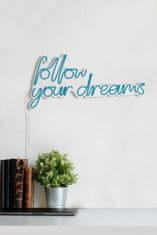 ASIR GROUP ASIR Dekoratívny nápis FOLLOW YOUR DREAMS s LED podsvietením modrá