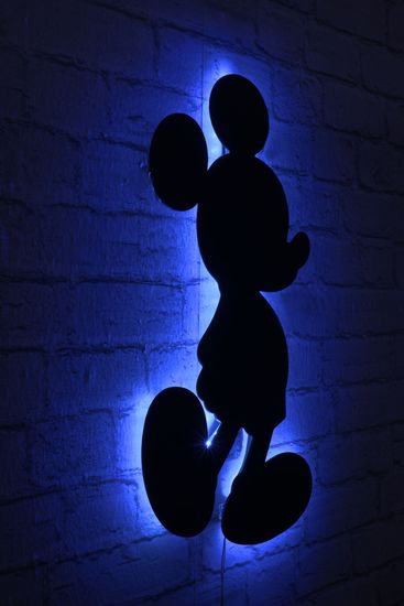 ASIR GROUP ASIR Nástenná dekorácia MICKEY MOUSE s LED podsvietením 30 cm modrá